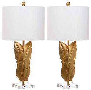 SAFAVIEH Lighting Collection Aerin Modern Contemporary Wings Gold Leaf 26-inch Bedroom Living Room Home Office Desk Nightstand Table Lamp Set of 2 (LED Bulbs Included)