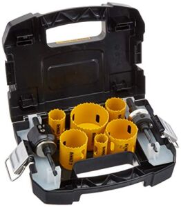 DEWALT Hole Saw Kit, Standard Electrician’s Set, Bi-Metal (D180002) , Yellow