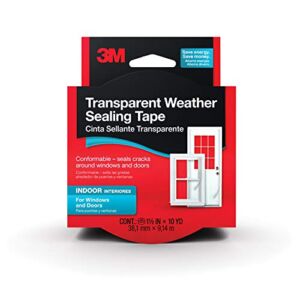 3M Interior Transparent Weather Sealing Tape for Windows and Doors, Moisture Resistant Tape, 1.5 in. x 10 yd. Roll
