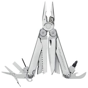 LEATHERMAN, Wave Plus Multitool with Premium Replaceable Wire Cutters, Spring-Action Scissors and Nylon Sheath, Stainless Steel