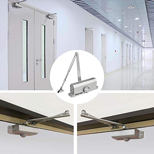 Onarway Door Closer / Closure Adjustable Automatic Size 3 Spring Hydraulic Aluminum Alloy Body for Residential and Light Commercial Use for Door Weights 99~132 Lbs, Easy Install | The Storepaperoomates Retail Market - Fast Affordable Shopping