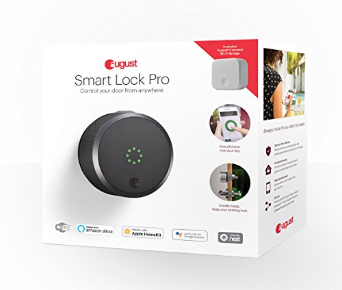 August Smart Lock Pro + Connect Hub – Wi-Fi Smart Lock for Keyless Entry – Works with Alexa, Google Assistant, and more – Dark Gray | The Storepaperoomates Retail Market - Fast Affordable Shopping