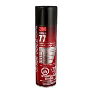 3M Super 77 Multipurpose Permanent Spray Adhesive Glue, Paper, Cardboard, Fabric, Plastic, Metal, Wood, Net Wt 16.75 oz