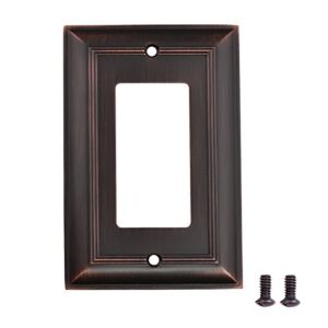 Amazon Basics Single Gang Light Switch Outlet Wall Plate, Oil Rubbed Bronze, 3-Pack