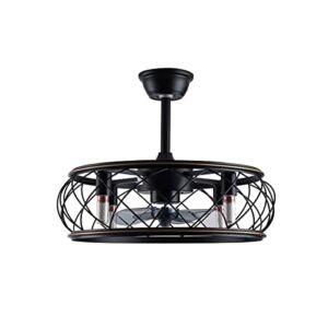 ycwdcz 18.5 Inch Farmhouse and Industrial Style Matt Black Finish Ceiling Fan with Remote Control for Restaurant Kitchen 6 Speed Silent Motor Available Winter and Summer-B