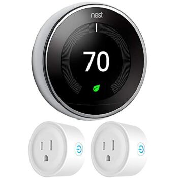 Google Nest T3019US Learning Thermostat 3rd Gen Smart Thermostat, Polished Steel Bundle with 2-Pack Deco Gear WiFi Smart Plug | The Storepaperoomates Retail Market - Fast Affordable Shopping