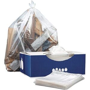 Plasticplace – W55LDC2 55-60 gallon Trash Bags │ 2 Mil │ Clear Heavy Duty Garbage Can Liners │ 38” x 58” (50Count)