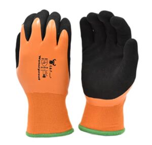 G & F Products 100% Waterproof Winter Gloves for outdoor cold weather Double Coated Windproof HPT Plam and Fingers Acrylic Terry inner keep hands warm at -58F Large (1628) , Orange