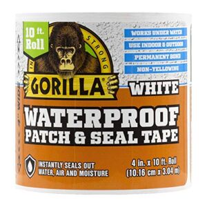 Gorilla Waterproof Patch & Seal Tape 4″ x 10′ White, (Pack of 1)