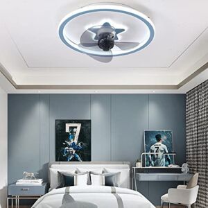 CATA-MEDICA Flush Mount Ceiling Fan with Light 17.7 Inch Ceiling Fan Dimmable Led Light 3 Colors 3 Files Lighting and Ceiling Fans Stepless Dimmable Mute Smart Ceiling Fan Lights 48W LED