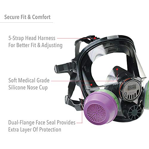 Honeywell North 7600 Series Niosh-Approved Full Facepiece Silicone Respirator, Small (760008AS) | The Storepaperoomates Retail Market - Fast Affordable Shopping