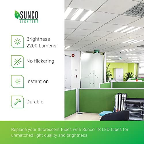 Sunco Lighting 30 Pack T8 LED 4FT Tube Light Bulbs Ballast Bypass Fluorescent Replacement, 5000K Daylight, 18W, Frosted Cover, Retrofit, Single Ended Power (SEP), Commercial Grade – UL | The Storepaperoomates Retail Market - Fast Affordable Shopping
