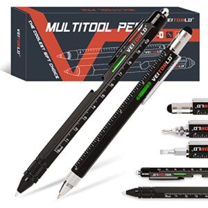 VEITORLD Gifts for Men Dad Husband from Daughter Wife, Christmas Stocking Stuffers, 10 in 1 Multi-tool 2pcs Pen Set, Unique Birthday Gift Ideas, Anniversary Cool Gadgets for Him Boyfriend