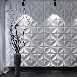 Art3d Decorative 3D Wall Panels Textured 3D Wall Covering, White, 12 Tiles 32 Sq Ft