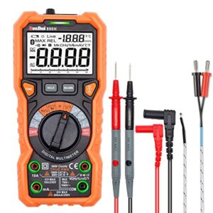 Digital Multimeter,RuoShui 10A 1000V True RMS 6000 Counts Amp Volt Ohm Meter, Auto-Ranging Electrical Tester with NCV Function, AC/DC Voltage Current Detector with LCD Display Screen and LED Jacks