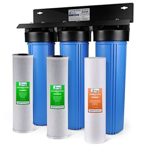 iSpring WGB32B 3-Stage Whole House Water Filtration System w/ 20-Inch Sediment and Carbon Block Filters