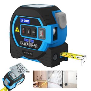 Digital Tape Measure 2 in 1, Hd Led Display 16ft/5m Tape Measure,autolock,20 Groups Historical Memory for Accurate Measuring,for Measuring Distance, Volume, Area,60m