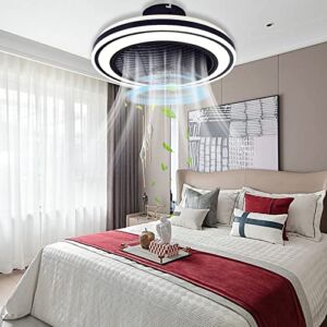 AEISOY Bladeless Ceiling Fan 21″ Modern Ceiling Fans with Lights 3 Color 6 Speeds LED 72W Dimming Low Profile Smart Ceiling Fan with Remote Control for Kids Room Kitchen