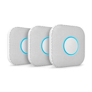 Google S3006WBUS Nest Protect, S3000BWES, 2nd Gen, Battery, 3-Pack Alarm-Smoke Carbon Monoxide Detector, 3, White
