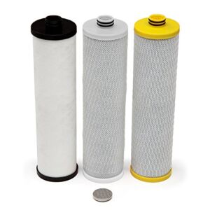 Aquasana Replacement Filter Cartridges for 3-Stage Max Flow Claryum Under Sink Water Filtration System – Filters 99% Of Chlorine – 3 Count – AQ-5300+R
