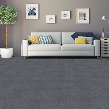 Nexus Self Adhesive 12-Inch Carpet Floor Tiles, 12 Tiles – 12″ x 12″, Smoke Grey – Peel & Stick, DIY Flooring for Kitchen, Dining Room, Bedrooms & Bathrooms by Achim Home Decor | The Storepaperoomates Retail Market - Fast Affordable Shopping