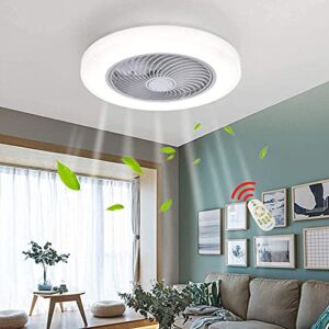 BAMBW Ceiling Fans with Lighting and Remote Control Quiet Fan LED Ceiling Light Modern Mute Dimmable Ceiling Lamp Fan 52cm