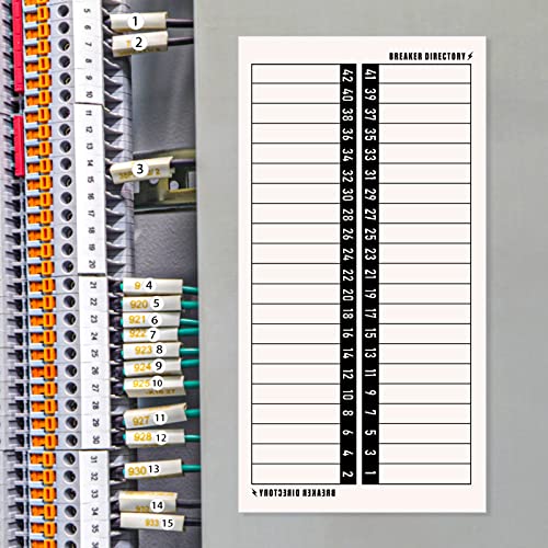 Grevosea 4 Sheets Breaker Panel Labels, Electrical Panel Labels Waterproof Circuit Breaker Labels with Number Stickers Electrical Sticker Number Directory for House or Commercial Use | The Storepaperoomates Retail Market - Fast Affordable Shopping