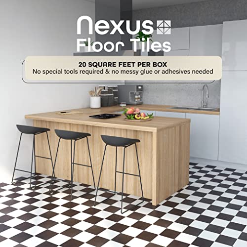 Nexus Self Adhesive 12-Inch Vinyl Floor Tiles, 20 Tiles – 12″ x 12″, Black & White Slate Pattern – Peel & Stick, DIY Flooring for Kitchen, Dining Room, Bedrooms & Bathrooms by Achim Home Decor | The Storepaperoomates Retail Market - Fast Affordable Shopping