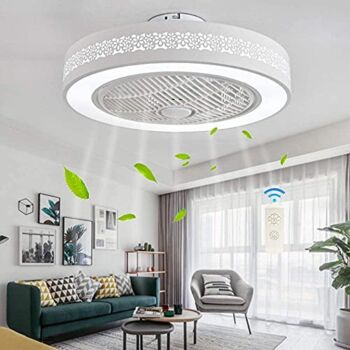 BAMBW Modern Quiet Fan Ceiling Light LED Dimmable with Remote Control Ultra Thin Acrylic Lampshade Fan Kids Room Decoration Chandelier | The Storepaperoomates Retail Market - Fast Affordable Shopping