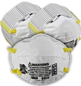3M Personal Protective Equipment 8210 Particulate Respirator, N95, Pack of 20 Disposable Respirator, Two-Strap Cup Style Design, Lightweight with Cushioning Nose Foam, NIOSH Approved