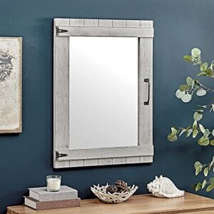 FirsTime & Co. Weathered Barn Accent Wall Mirror, 32″ x 24″, Rustic Gray