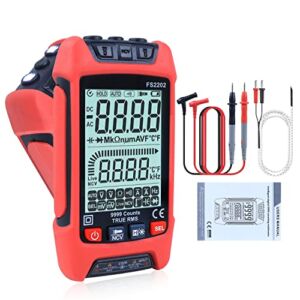 Xin Tester Digital Multimeter, 9999 Counts TRMS Auto-Ranging Voltmeter, Accurately Measures AC/DC Amp Ohm Voltage Meter Capacitance Frequency Diode with Backlight Flashlight