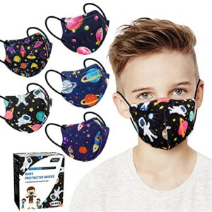 XDX Kids KN95 Masks for Children, 25PCS Individually Wrapped Space Print Disposable Face Masks, 5 Layers KN95 Face Masks with Elastic Earloops, Filter Efficiency ≥95%