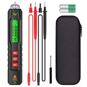 Pen Type Multimeter, Smart Miltimeter Digital SUETTLA A3X Electric Tester with Voltage Resistance Continuity Capacitance Diode NCV Live Wire Check