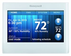 Honeywell TH9320WF5003 Wi-Fi 9000 Color Touch Screen Programmable Thermostat, 3.5 x 4.5 Inch, White, ‘Requires C Wire”