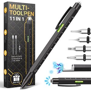 Stocking Stuffers for Men Multitool Pen – Gifts for Men Dad 11 in 1 Cool Tool Gadgets Unique Christmas Birthday Gift for Him Women Boyfriend Husband Who Have Everything Construction Engineer Carpenter