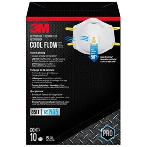 3M 8511 Respirator, N95, Cool Flow Valve (10-Pack)