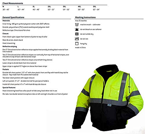 PYRAMEX RJ3210XL RJ32 Series Jackets Hi-Vis Lime Bomber Jacket with Quilted Lining- Size Extra Large | The Storepaperoomates Retail Market - Fast Affordable Shopping