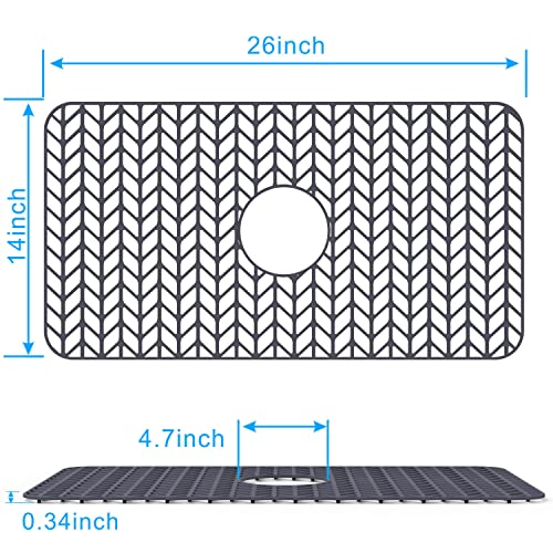 kitchen sink mats, JIUBAR sink protectors for kitchen sink,silicone sink mat,Sink Mat Grid 26”x 14” for Bottom of Farmhouse Stainless Steel Porcelain Sink Center Drain. | The Storepaperoomates Retail Market - Fast Affordable Shopping