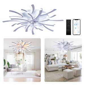 Pitosar 41.34″ Ceiling Fans with Lights and Remote Control, 120W Led Ceiling Lights for Bedroom, 6 Settings Fan Speed Fans Ceiling with Light for Living Room, Bedroom Lights for Ceiling, White