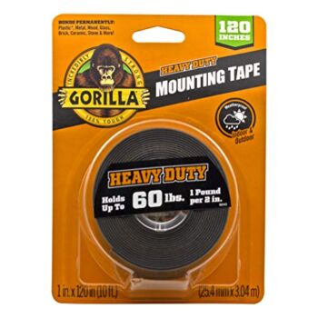 Gorilla Heavy Duty, Extra Long Double Sided Mounting Tape, 1″ x 120″, Black, (Pack of 1) | The Storepaperoomates Retail Market - Fast Affordable Shopping