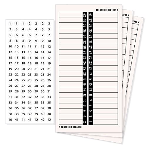 Grevosea 4 Sheets Breaker Panel Labels, Electrical Panel Labels Waterproof Circuit Breaker Labels with Number Stickers Electrical Sticker Number Directory for House or Commercial Use | The Storepaperoomates Retail Market - Fast Affordable Shopping
