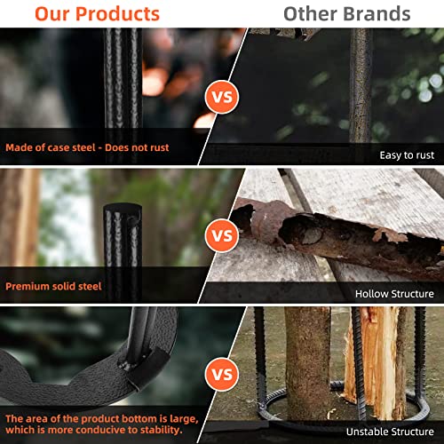 WELLUCK Kindling Splitter, Manual Log Wood Splitter, Firewood Cracker Cutter Tool with Carbon Steel & No Sharp Wedge, Safer, Quicker and Wood Splitting for Indoor Outdoor Use Bonfires Camping Trip | The Storepaperoomates Retail Market - Fast Affordable Shopping