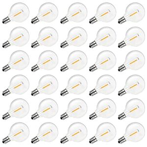 G40 LED Replacement Bulbs, 0.6W Shatterproof Energy-Saving Bulbs fits E12 Socket Bulbs, 1.5 Inch Warm Light Bulb, Warm White (25 Pack)