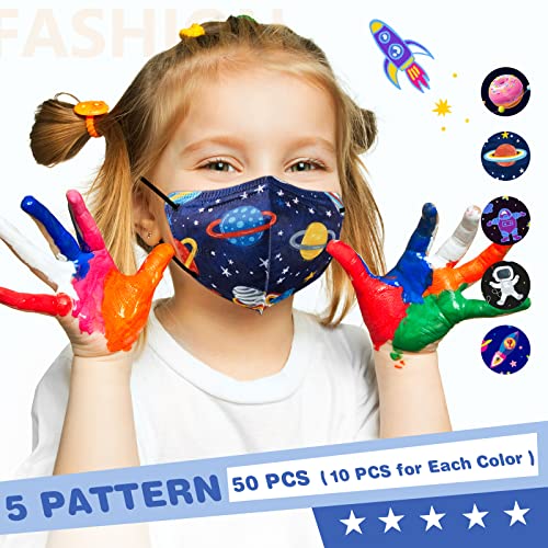 XDX Kids KN95 Masks for Children, 50PCS Individually Wrapped Space Print Disposable Face Masks, 5 Layers KN95 Face Masks with Elastic Earloops, Filter Efficiency ≥95% | The Storepaperoomates Retail Market - Fast Affordable Shopping