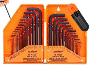 HORUSDY 30-Piece Hex Key Set, Allen Wrench Set Inch/Metric MM(0.7mm-10mm) SAE(0.028″-3/8)