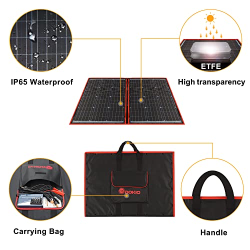 DOKIO 110w 18v Portable Foldable Solar Panel Kit (21x28inch, 5.9lb) Solar Charger With Controller 2 Usb Output To Charge 12v Batteries/Power Station (AGM, Lifepo4) Rv Camping Trailer Emergency Power | The Storepaperoomates Retail Market - Fast Affordable Shopping