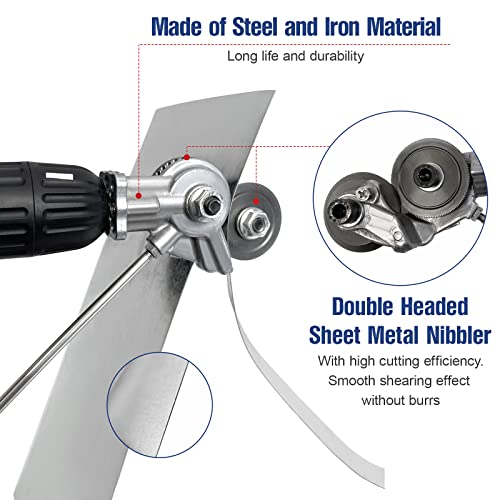 Electric Drill Shears, Metal Nibbler Drill Attachment, Fast Metal Plate Cutter Drills, Double Headed Sheet Metal Nibbler Cutter for Cutting Metal Plates | The Storepaperoomates Retail Market - Fast Affordable Shopping