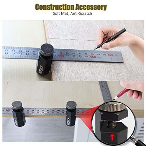 NICENICY Tall Stair Gauges for Framing Square with Holder, Stair Stringer Layout Tool for Carpentry, Stair Guages Knobs Tool for Circular Saw, Squares Stair and Rafter Gauge Clamps, Black | The Storepaperoomates Retail Market - Fast Affordable Shopping