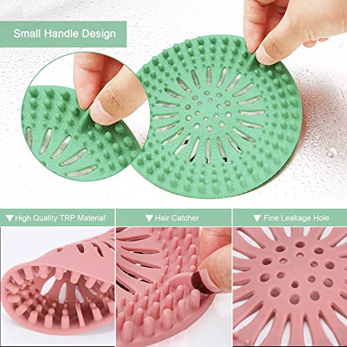 4 Pack Shower Drain Hair Catcher, Hair Catcher Shower Drain Durable Silicone for Bathroom Bathtub and Kitchen, Shower Drain Cover Easy to Install and Clean | The Storepaperoomates Retail Market - Fast Affordable Shopping